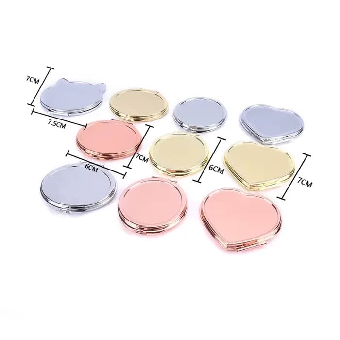 Miroir de maquillage rond grossissant compact