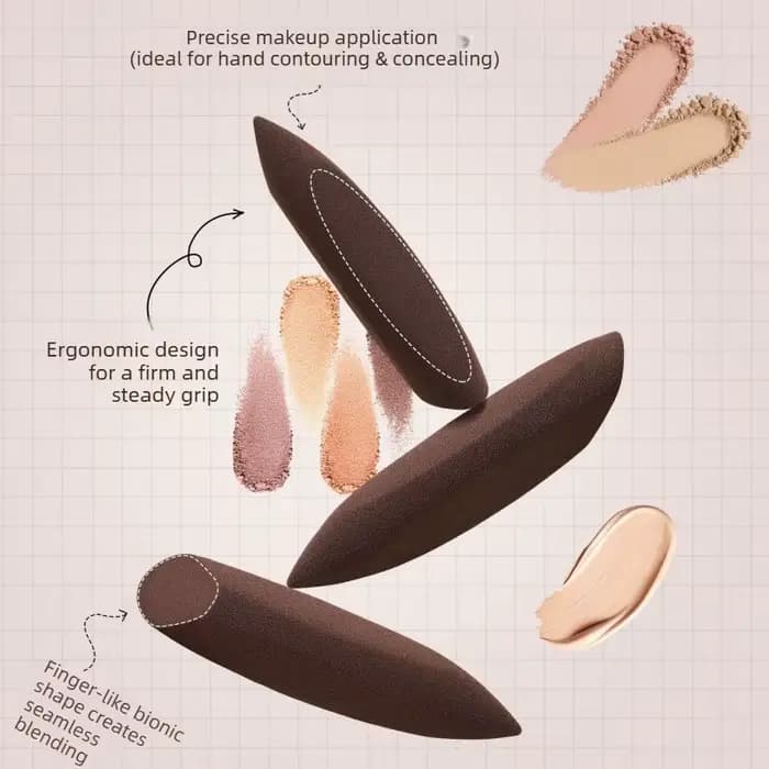 10 Pcs Detail Mini Halo Magic Brush Ultra Soft Makeup Sponge Blender Latex Free Wet Dry Dual Use Hydrophilic
