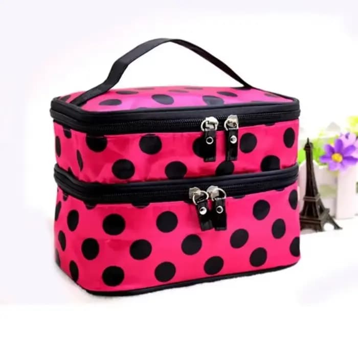 Sac de maquillage double couche tendance