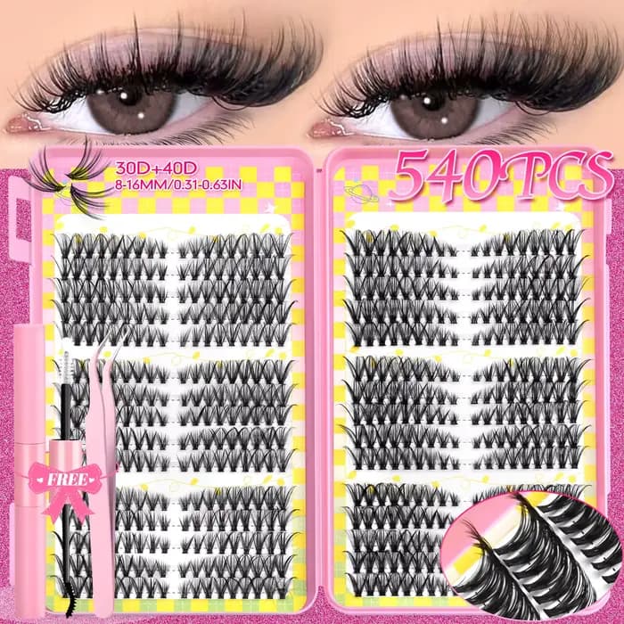 Lasvirey Kit de grappes de cils DIY