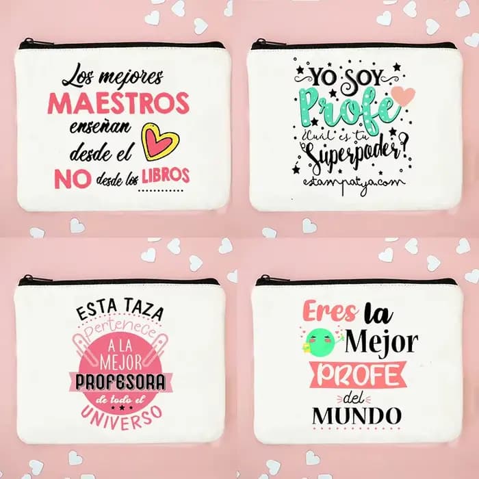 Meilleur professeur du monde espagnol imprimé voyage articles de toilette organisateur enseignant cadeau sacs de