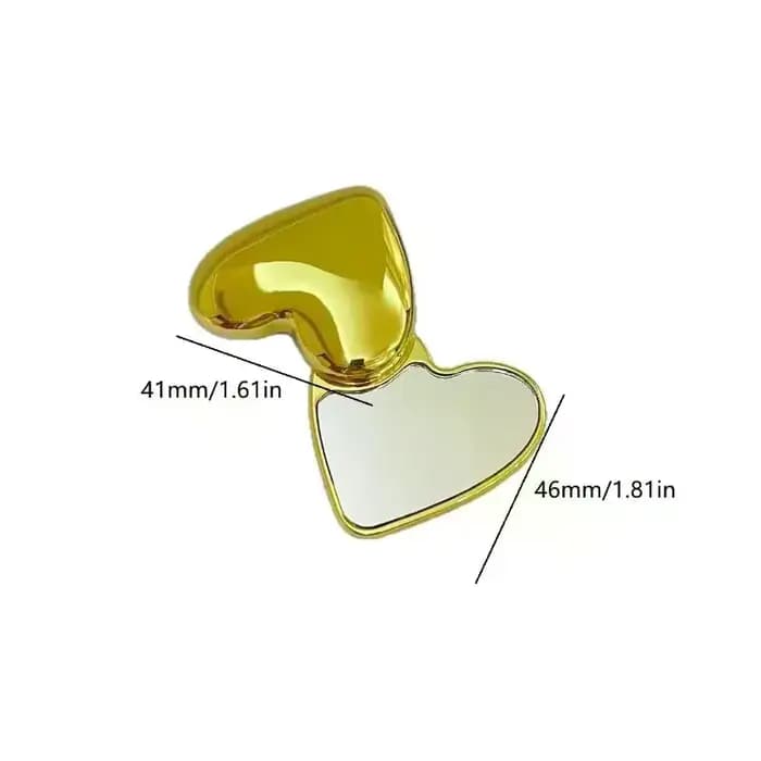 Miroir de maquillage Double face en forme de cœur pour fille