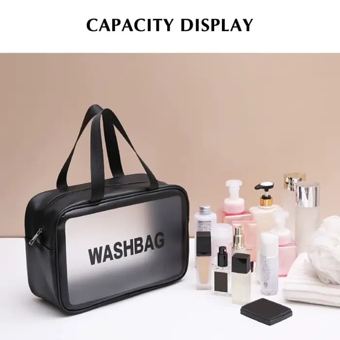 Sac de toilette portable en PU pour femmes et hommes