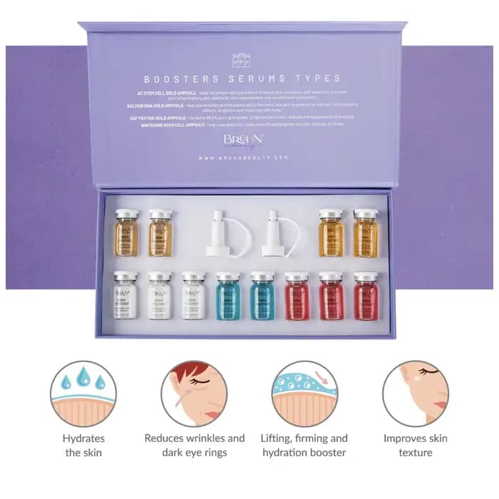 Corée Dr.Pen Starter Kit fond de teint saumon ADN Peptide tige cellule sérum Essence hydrater visage soins de la peau 8mlX12vials