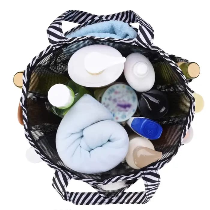 Trousse de toilette rayée unisexe