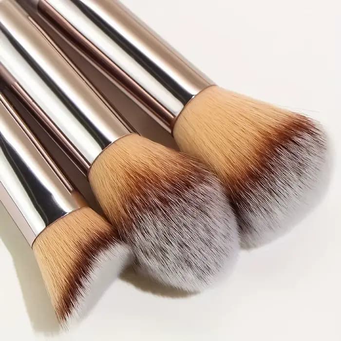 10 pièces Champagne or pinceaux de maquillage ensemble complet de fond de teint poudre libre Blush correcteur ombre à