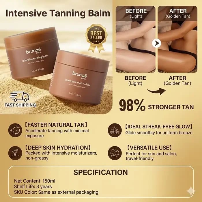 Baume Bronzant Intensif 150ml – Crème Hydratante Corporelle Effet