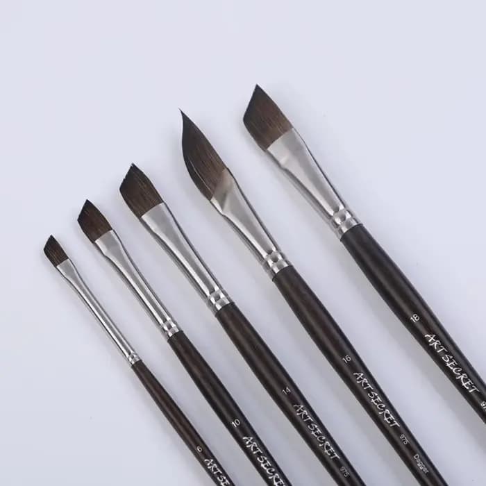 Artsecret 975 ANGLE acrylique aquarelle peinture brosse écureuil cheveux mélange carbonisé bambou tige papeterie dessiner Art-outil fournitures