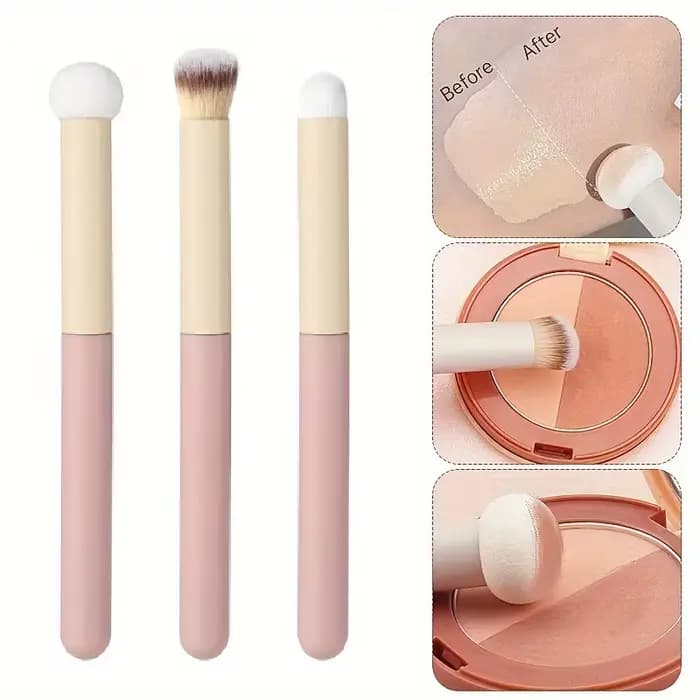 Pinceaux de maquillage à tête d'éponge de champignon doux 3 pièces