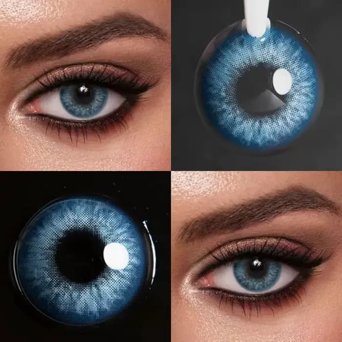 Lentilles de contact colorées vertes avec correction de la myopie