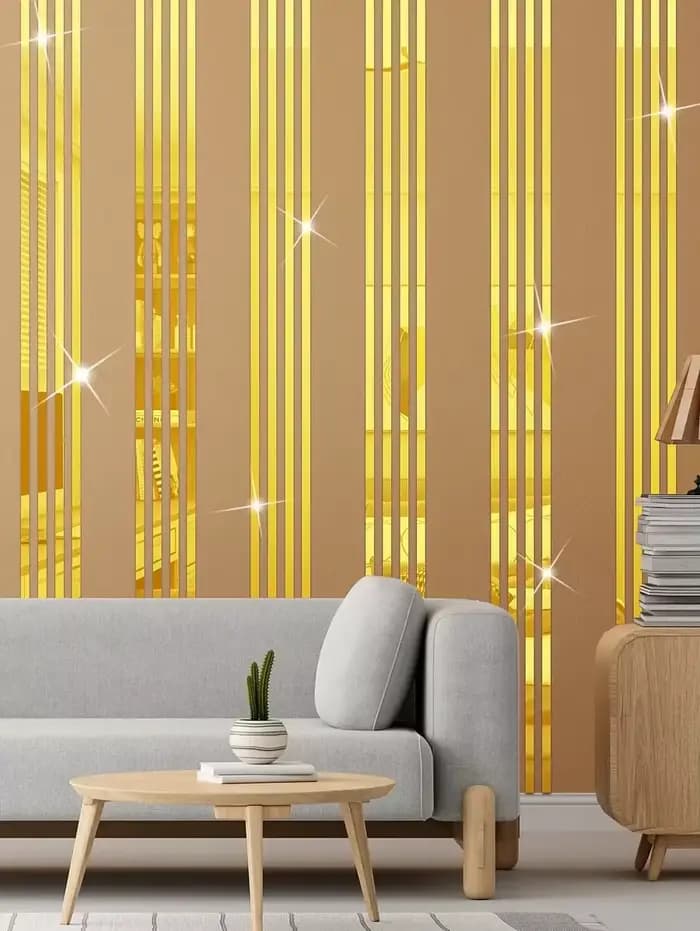 Bande décorative en titane de 5 m de long, miroir métallique, auto-adhésive, pour bordure de plafond, bande plate en acier inoxydable