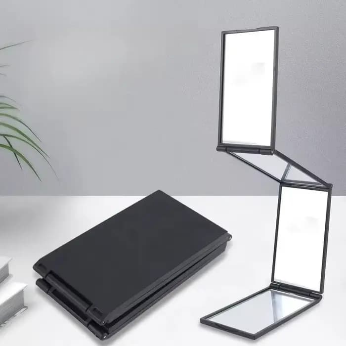 Miroir pliable réglable à trois volets pour la coiffure