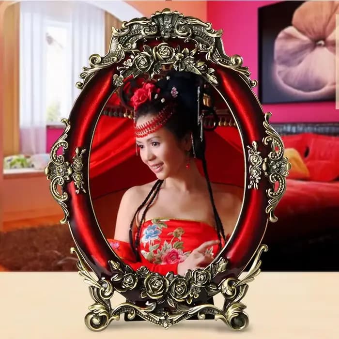 Miroir de maquillage Design Rose rouge