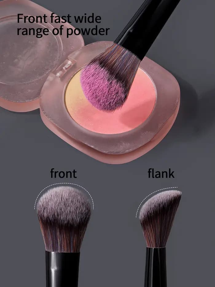 Brosse à Blush crème coudée professionnelle