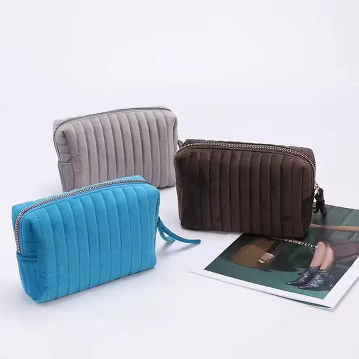 Trousse à cosmétiques en velours de grande capacité