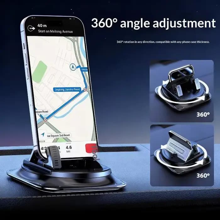 [Nouveau] Fixateur de téléphone portable pour tableau de bord de voiture, support de téléphone portable universel stable à rotation 360°, fixation adhésive pour voiture