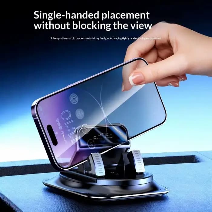 [Nouveau] Fixateur de téléphone portable pour tableau de bord de voiture, support de téléphone portable universel stable à rotation 360°, fixation adhésive pour voiture
