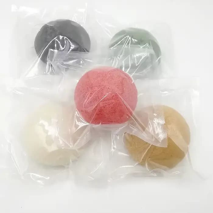 Éponge Konjac ronde pour le lavage du visage