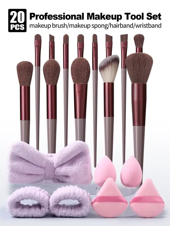 Ensemble de maquillage 20 pièces comprenant des pinceaux de maquillage
