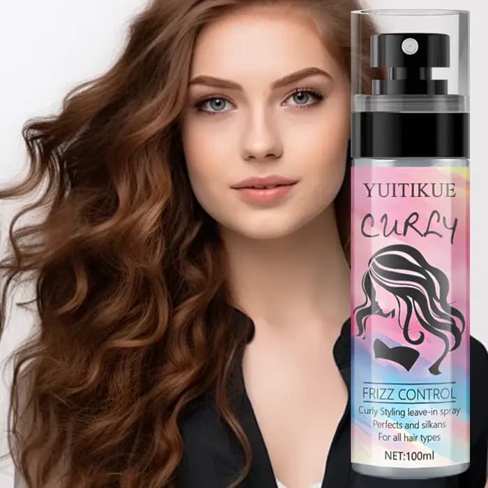 YUITIKUE Spray Coiffant Sans Rinçage pour Cheveux Bouclés - Anti-Frisottis