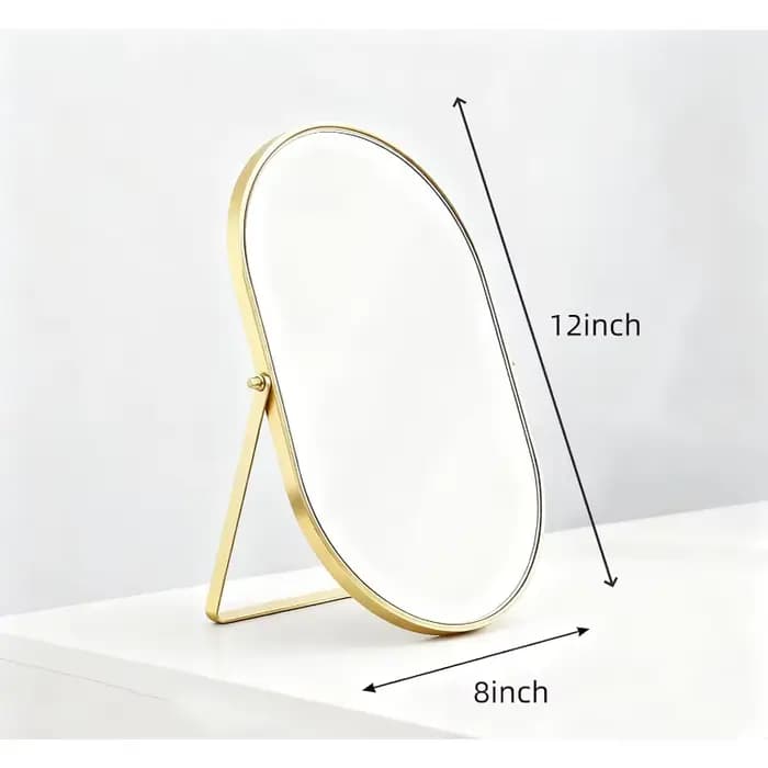 Miroir cosmétique portable pliable ovale de style INS pour chambre