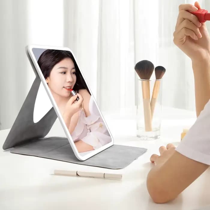 Miroir de maquillage de bureau en PU