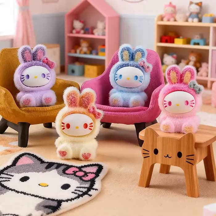 Accessoire mignon en forme de lapin floqué dégradé