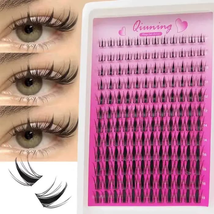 Nouveau Kit de Cils en Grappes Effet Chat avec Colle et Scellant pour Extensions