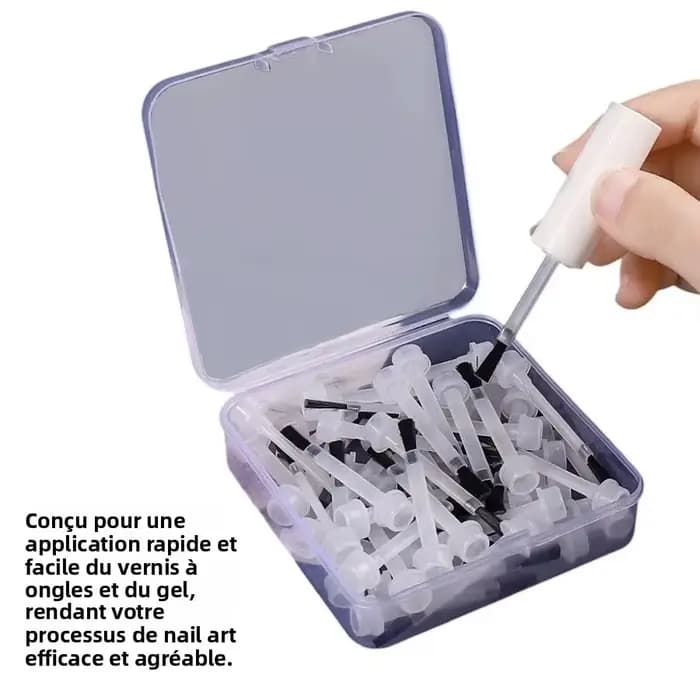 Pinceaux jetables plats pour vernis à ongles