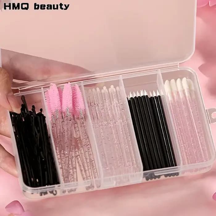 80 pièces ensemble de pinceaux de maquillage professionnel boîte sourcils cils lèvres brosses épingle à cheveux Micro