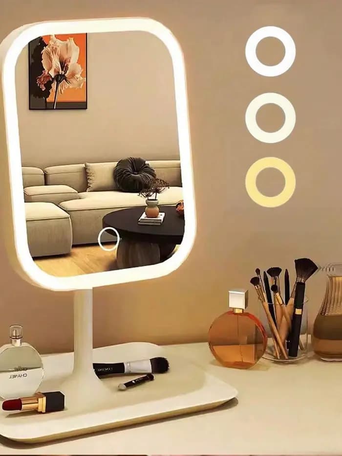 Miroir de courtoisie 3 couleurs lumière LED