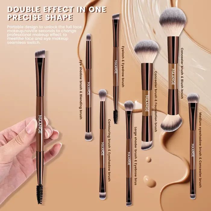 MAANGE 7 pinceaux de maquillage et 2 éponges