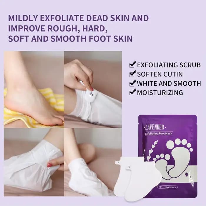 Masque exfoliant pour les pieds à la lavande