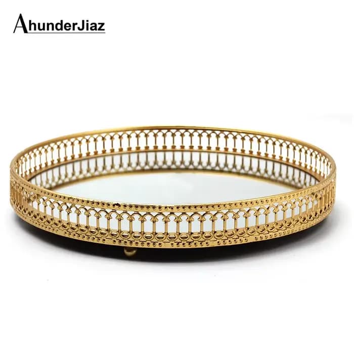 Ahunderjiaz-Ins Light Plateau de rangement pour bijoux miroir de luxe