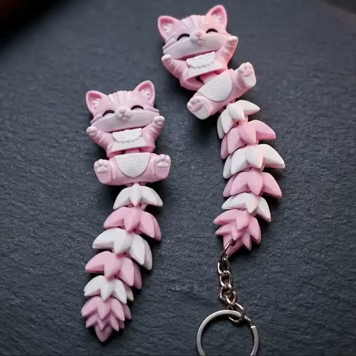 Porte-clés chat rose mignon, un accessoire adorable adapté aux sacs à main, aux sacs à dos et aux portefeuilles