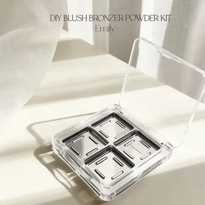 Palette de maquillage vide transparente carrée pour kit de pressage de rouge à lèvres et fards à paupières DIY