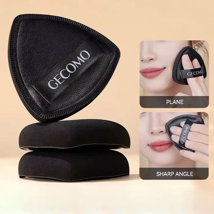 GECOMO Éponge de beauté noire double face – Conception triangulaire premium