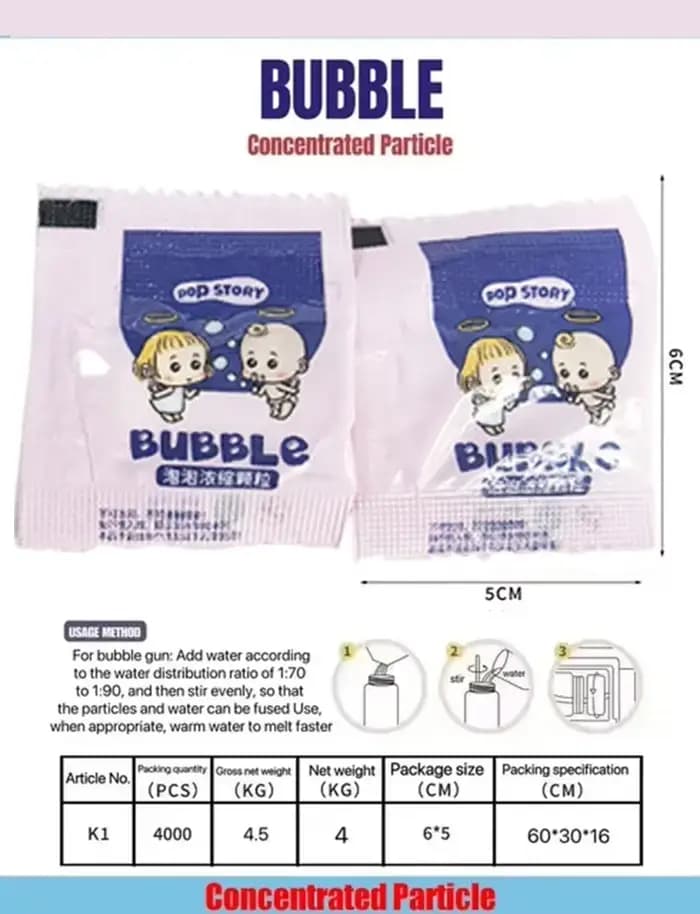 10-40 pièces Machine à bulles supplément liquide coloré bulle concentré granulés 10 pièces ≈ 750ml pistolet à bulles supplément granulés