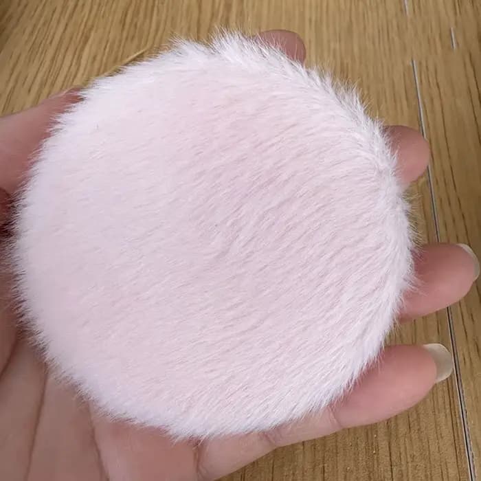 Mini miroir de maquillage rond en peluche