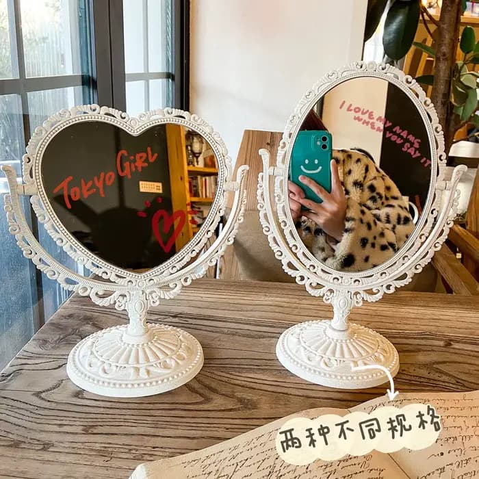 Miroir de maquillage de bureau de style européen vintage