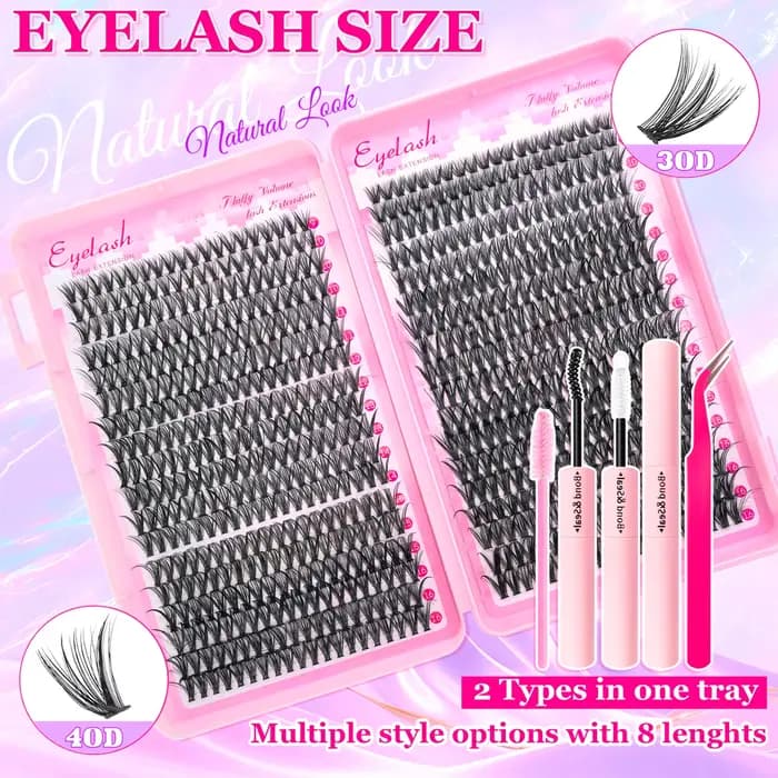 Kit d'extension de cils moelleux