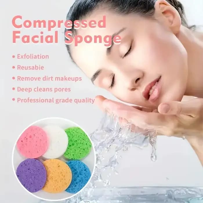 Éponge ronde blanche pour le lavage du visage