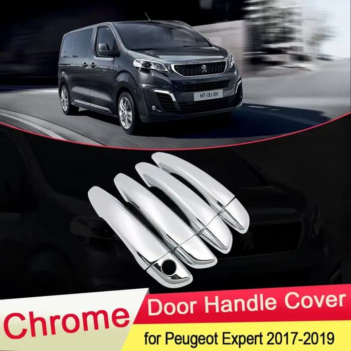 Pour Peugeot Expert voyageur 2017 2018 2019 Luxuriou Chrome poignée de porte couverture garniture voiture ensemble bouchon voiture style autocollants accessoires