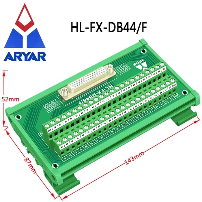 Module d'interface à montage sur Rail DIN DB44 D-Sub, mâle et femelle vers bornier, rallonge DB44
