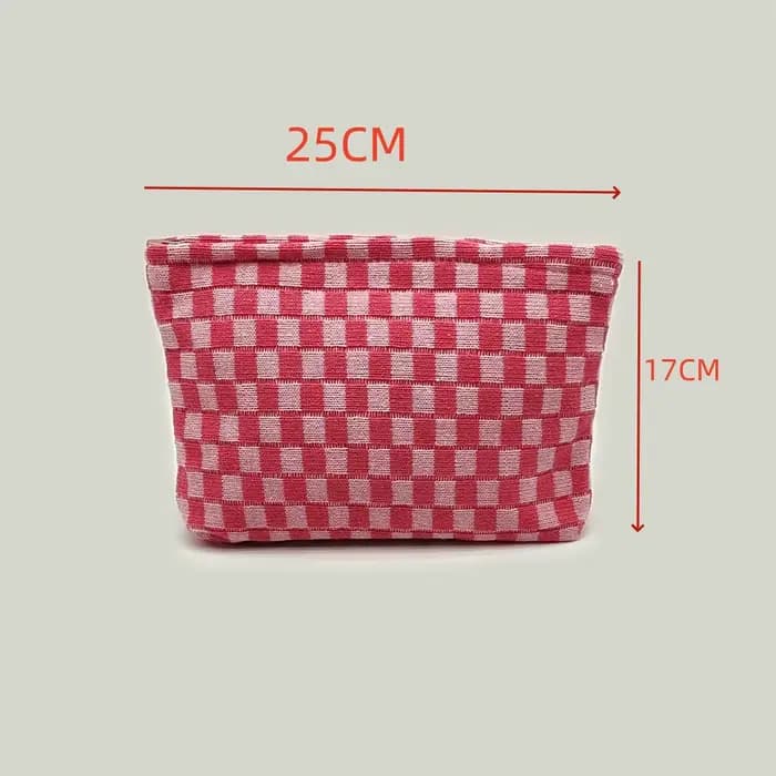Trousse de maquillage à carreaux