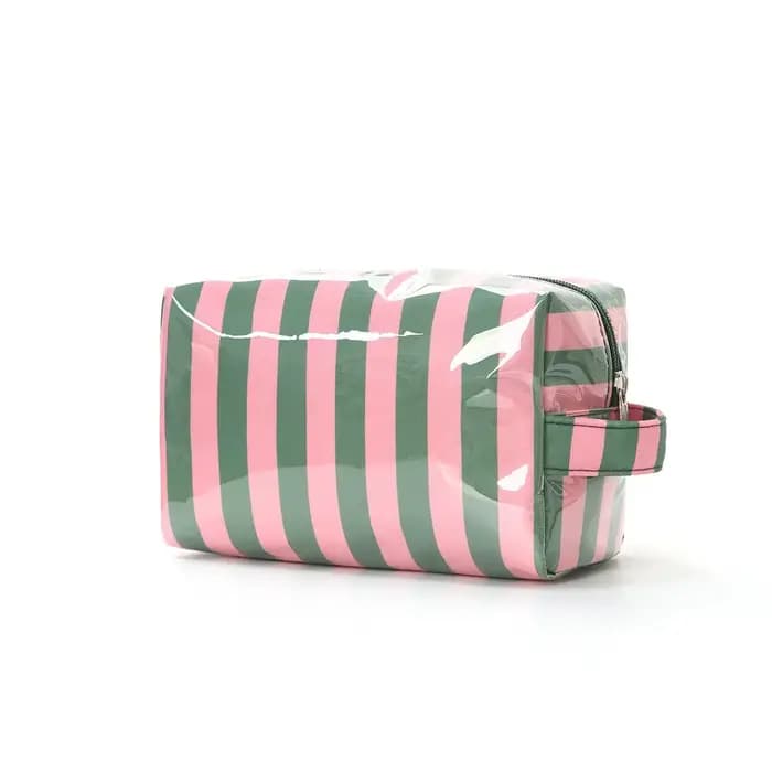 Trousse de toilette rayée pour femmes et filles