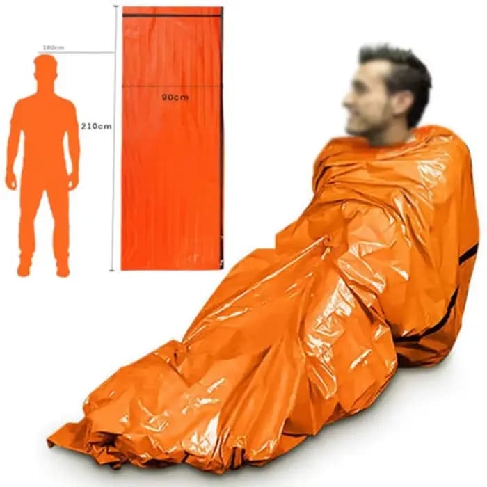 Sac de couchage de survie d'urgence Portable et étanche, équipement de Camping Edc en plein air, sac thermique, Kit de premiers secours, couverture en Mylar