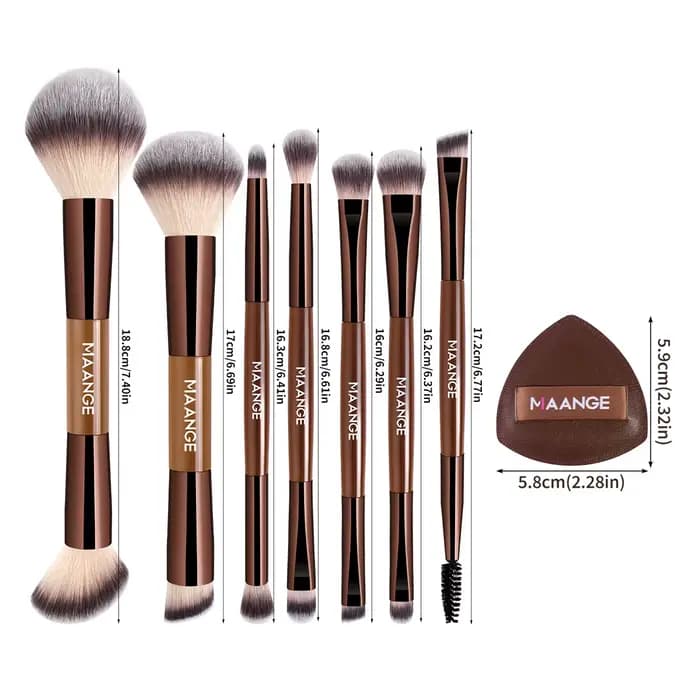 MAANGE 7 pinceaux de maquillage et 2 éponges