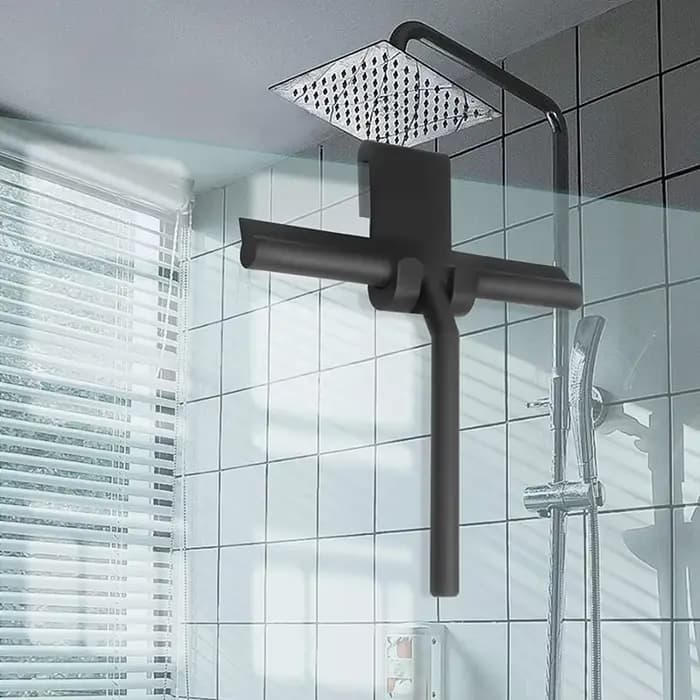 Raclette de douche pour porte en verre, grattoir mural de douche, nettoyeur avec support en Silicone, essuie-glace pour miroir de salle de bains, nettoyage du verre