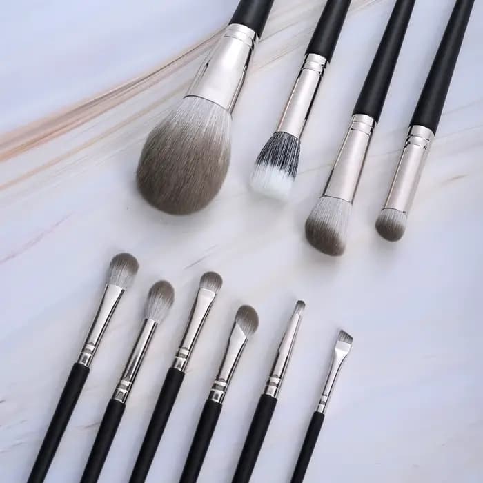 10 pinceaux de maquillage de luxe - Manche en bois massif